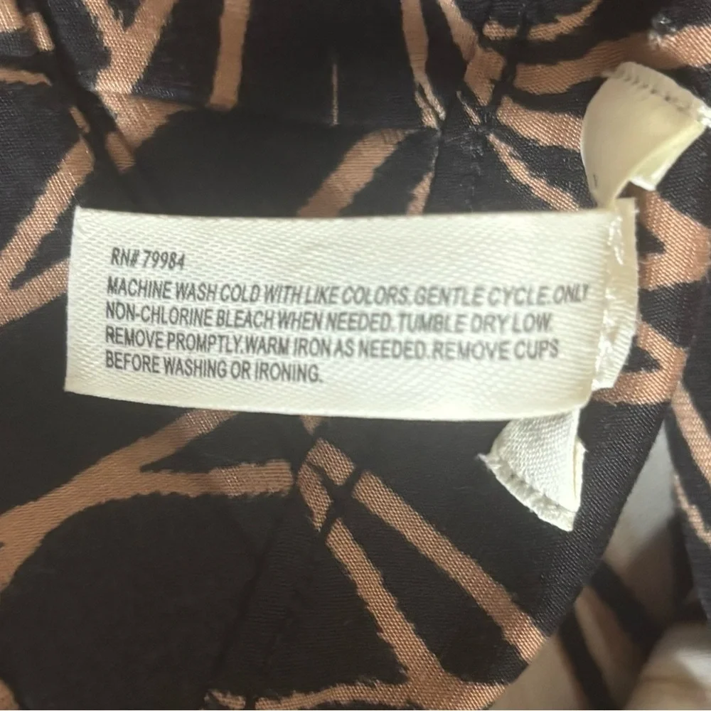 Soma Black & Beige Geometric Maxi Dress Size Large Boho Racerback Stretch - Picture 10 of 12